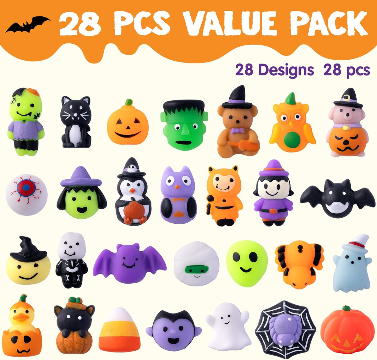 approx. 1-inch compact size ideal for goodie bag stuffing and prize bins