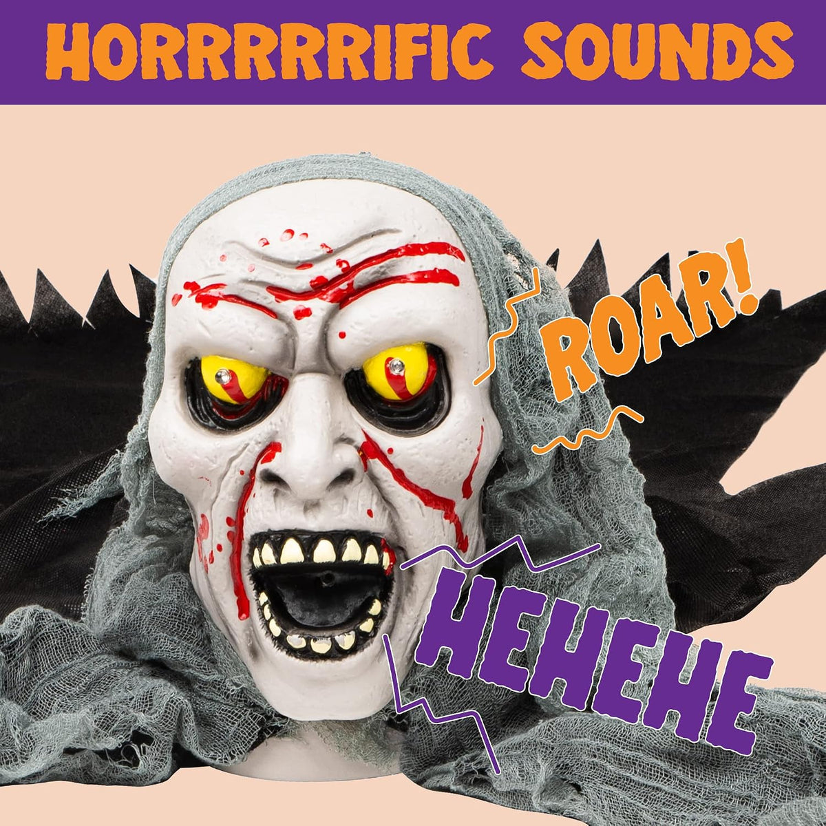 approx. 44-inch wide life-size crawling zombie form with detailed face and arms