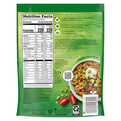 approximately 5.4 oz single-serve pouch that cooks in 7 minutes