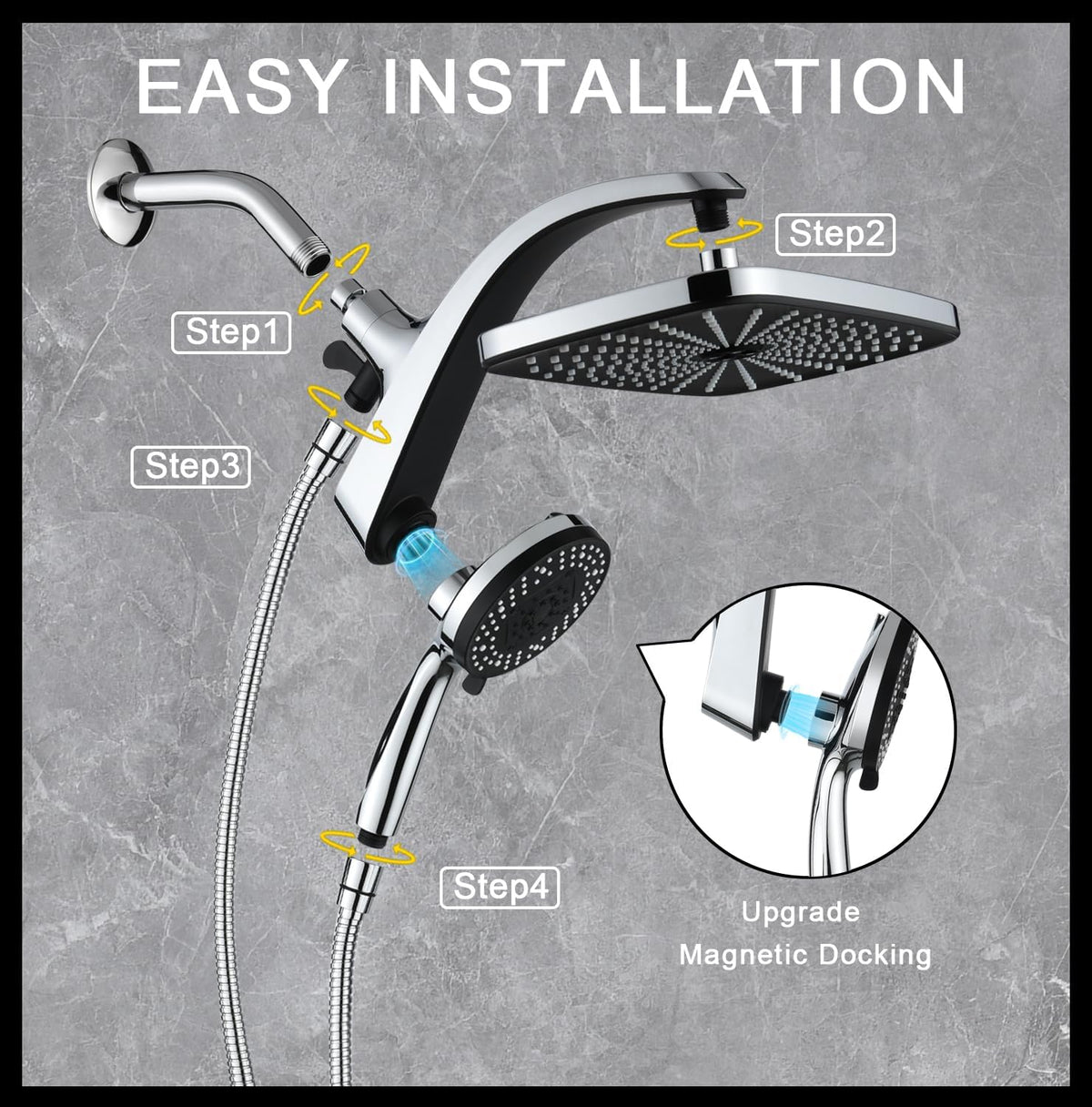AquaMist Dual Rain and Handheld Shower System – Ensuite Wellness Retreat, Post-Work Relaxation