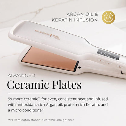 argan oil and keratin micro-conditioner infusion built into the plates