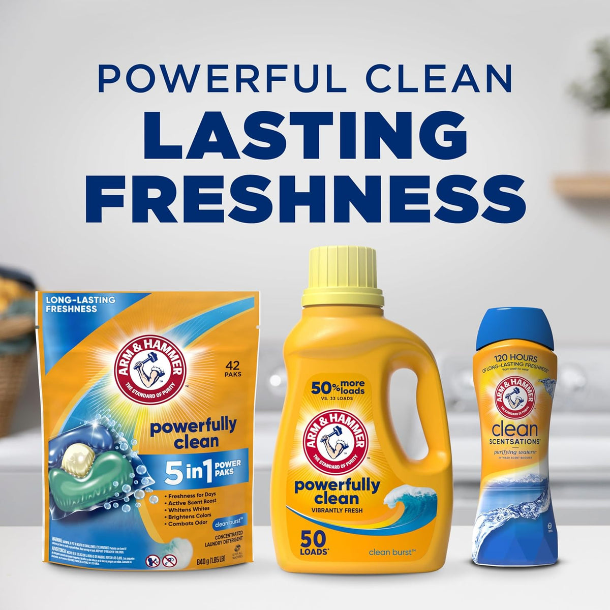ARM & HAMMER Clean Scentsations In-Wash Scent Booster Clean Meadow – Thoughtful Housewarming Gift for Her, 24 Oz