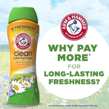 ARM & HAMMER Clean Scentsations In-Wash Scent Booster Clean Meadow – Thoughtful Housewarming Gift for Her, 24 Oz