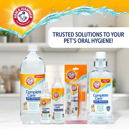 Arm & Hammer Complete Care Dog Dental Water Additive – Non-Toxic Oral Care for Multi-Pet Homes, 16 Fl Oz