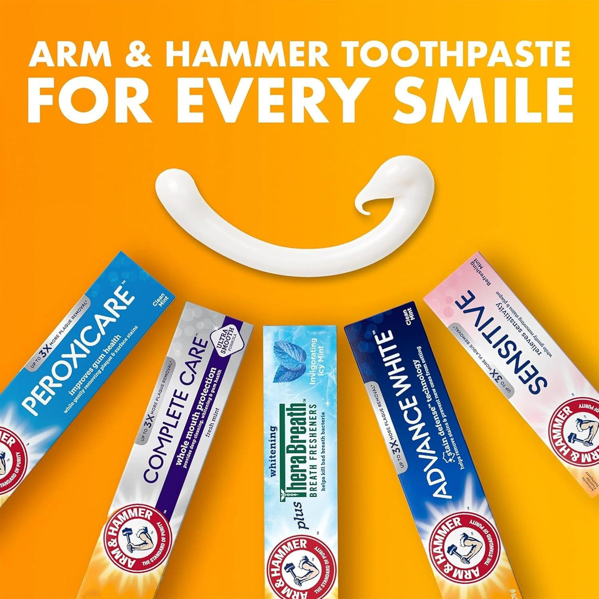 ARM & HAMMER Essentials Whiten & Strengthen Fluoride Toothpaste – Family Safe Fluoride Cavity Defense Without Harsh Chemicals, 4 Pack