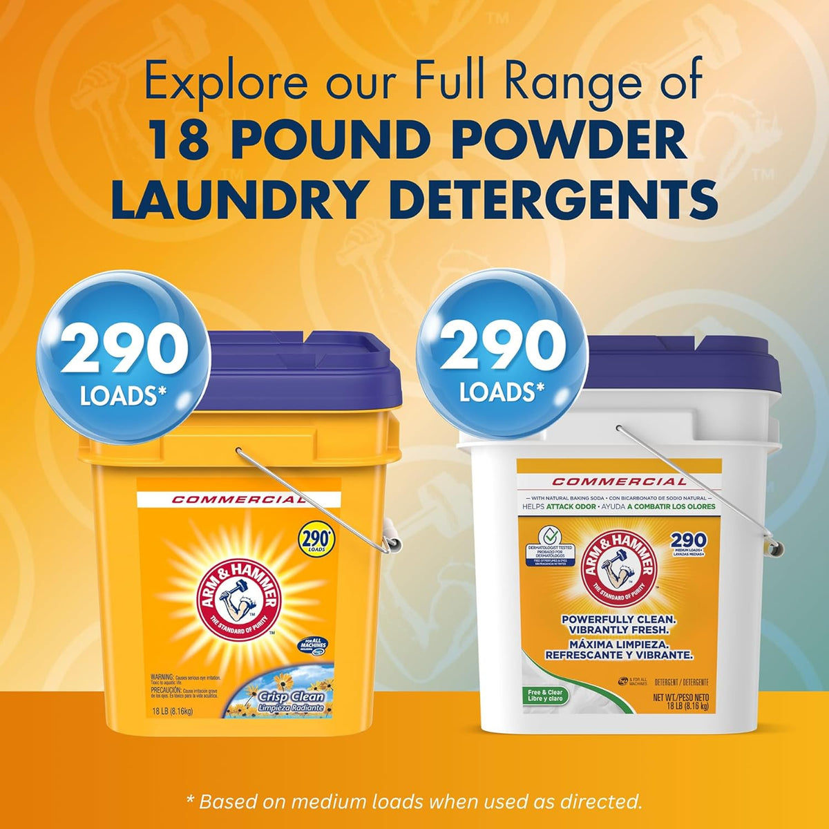 Arm & Hammer Hypoallergenic Laundry Powder – Bulk 18 lb Pail of 290 Loads for Baby Nursery Laundry and Infant Skin Care