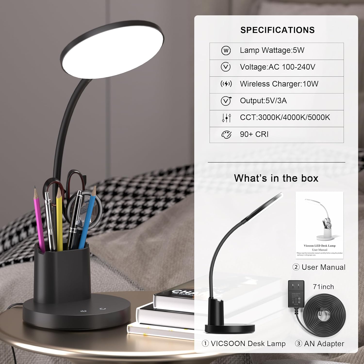 AromaX Glow – Adjustable Brightness Office Lamp for Bedside Journaling and Screen Calls