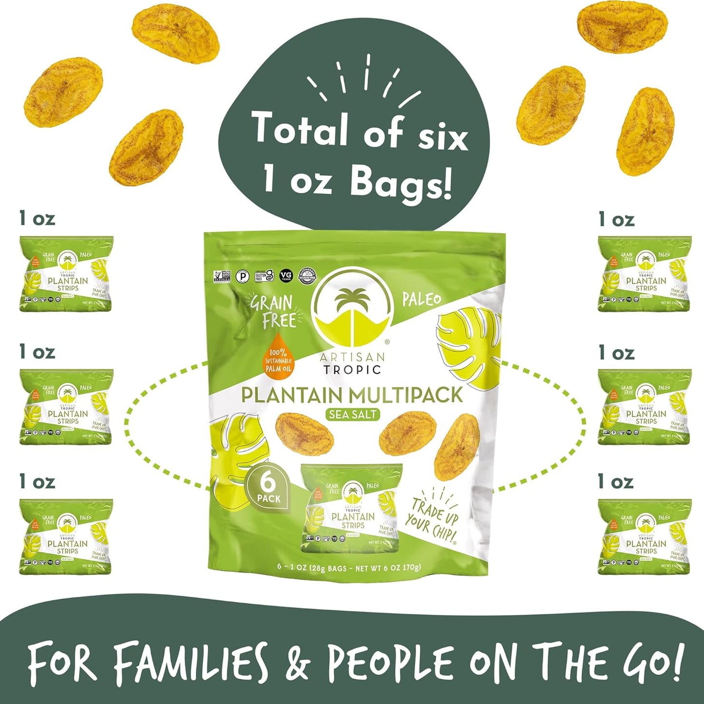 ARTISAN TROPIC Vegan Plantain Chips - Magnesium and Potassium Rich Snack for Mindful Eating