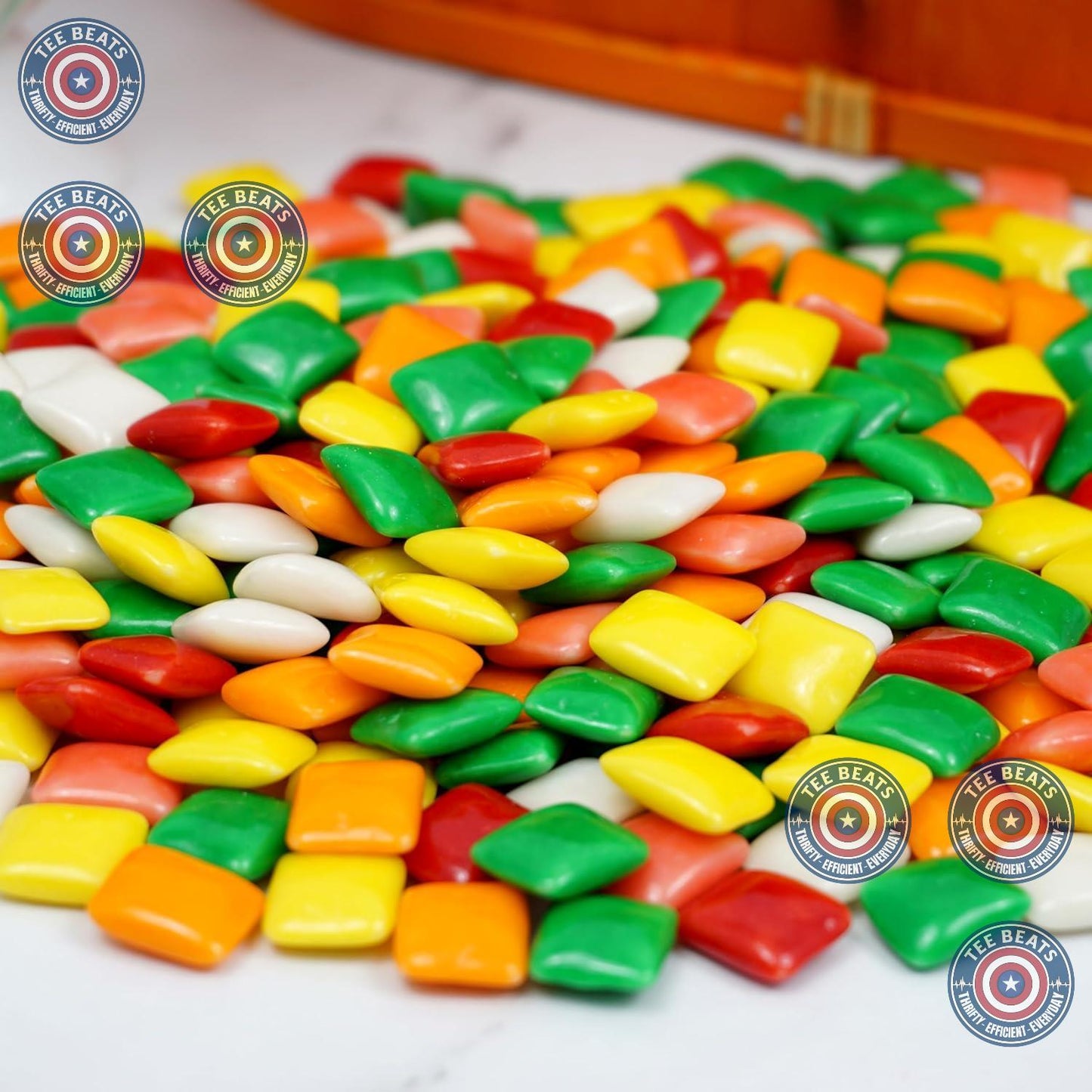 assorted flavor assortment including original chiclets and juicy gum varieties