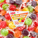 Assorted Fruit Discs | 1 Pound Bag - Approx. 70 Count | Hard Candy | Sweet Care Package Pick