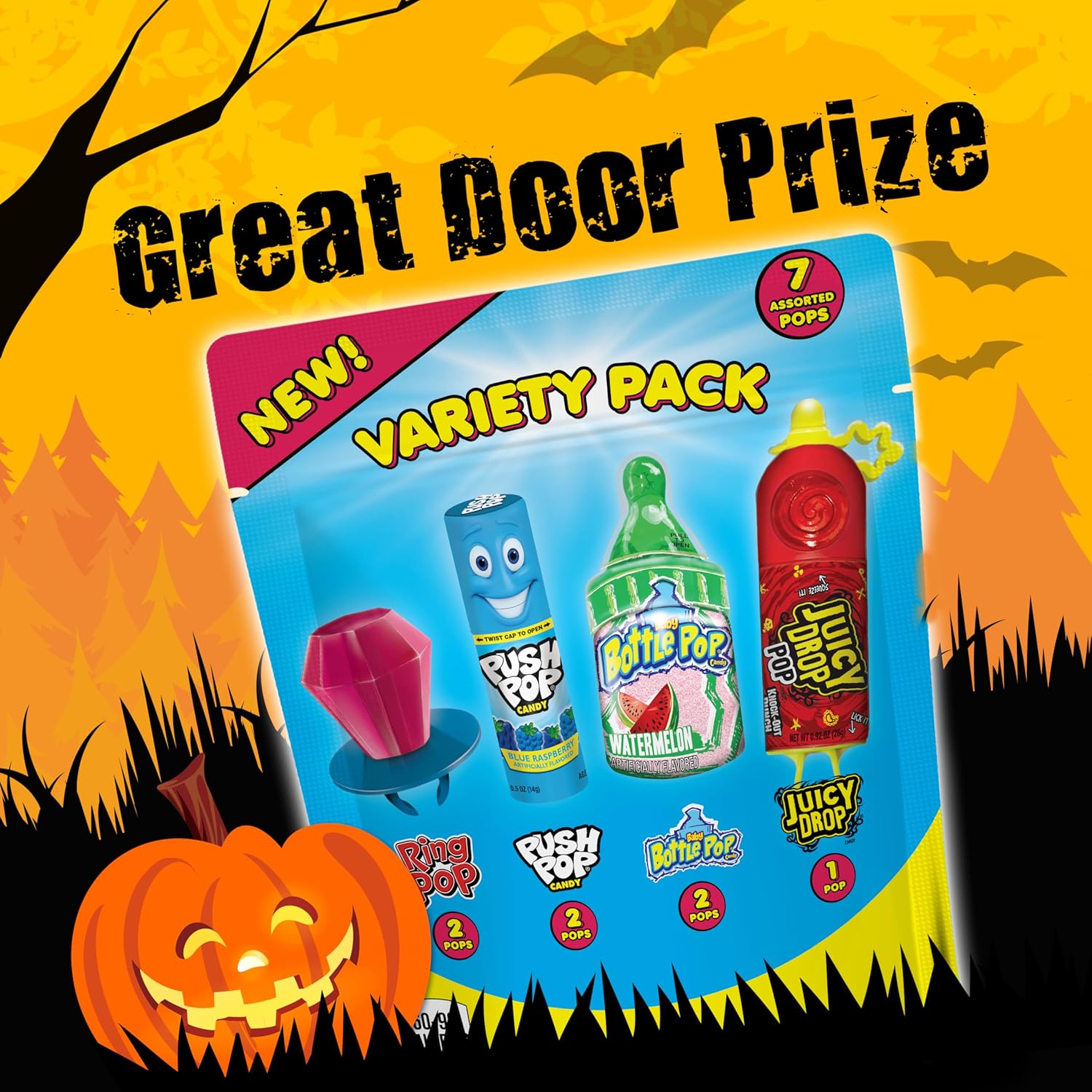 assorted fruity flavor rotation including strawberry, blue raspberry, watermelon, and fruit punch
