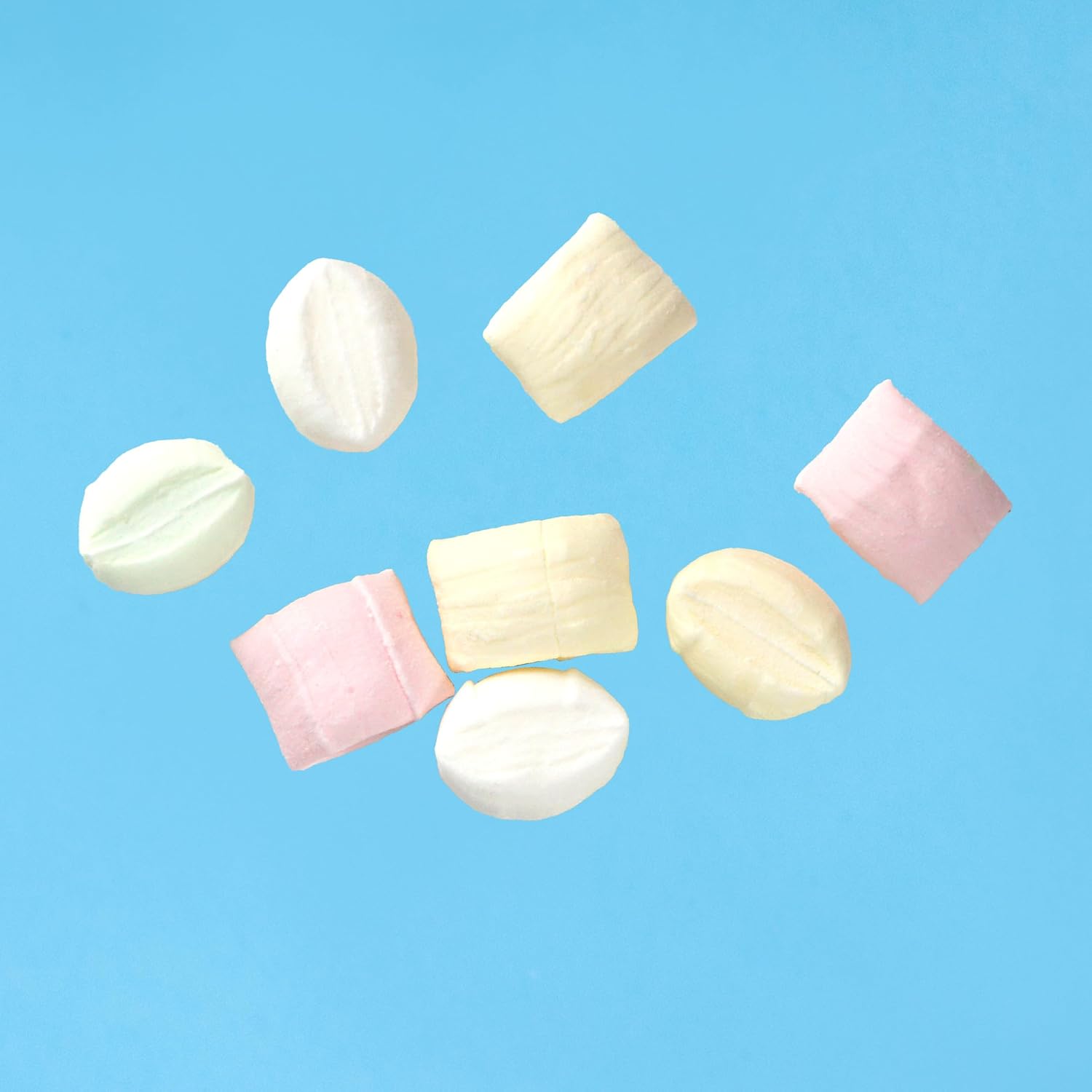 assorted pastel color variety (pink, yellow, green, white)