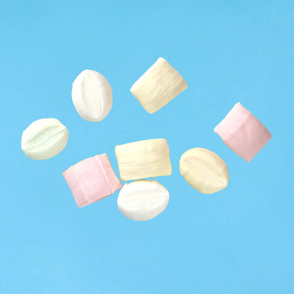 assorted pastel color variety (pink, yellow, green, white)