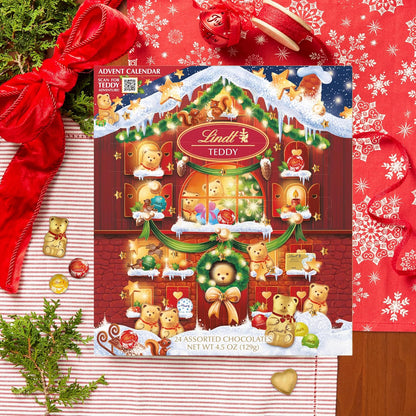 Lindt TEDDY Premium Advent Calendar - Sophisticated Christmas Counterpiece and Gift for Chocolate Lovers
