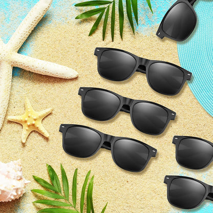 ASTARON Sunglasses Bulk 48 Pack – Clean-Look Sunglasses in Solid Black, Bulk Pack for Uncluttered Event Planning