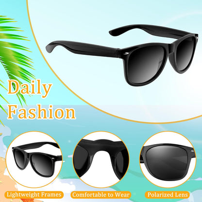 ASTARON Sunglasses Bulk 48 Pack – Clean-Look Sunglasses in Solid Black, Bulk Pack for Uncluttered Event Planning