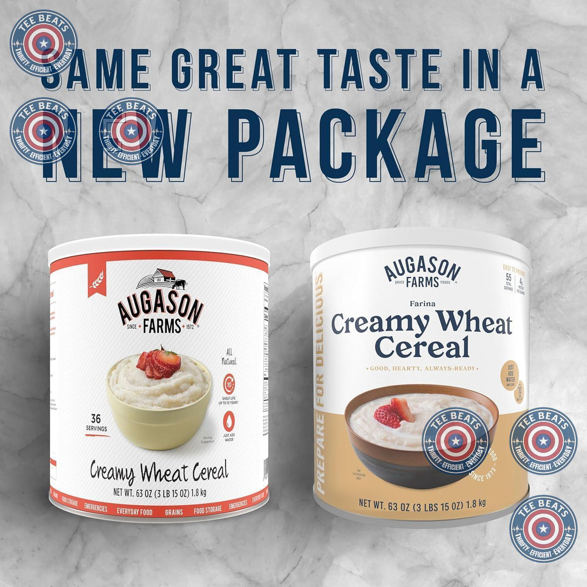 Augason Farms Creamy Wheat Cereal Can – All-Natural Bug-Out Food for Indoor Emergency Kits, 10-Year Shelf Life