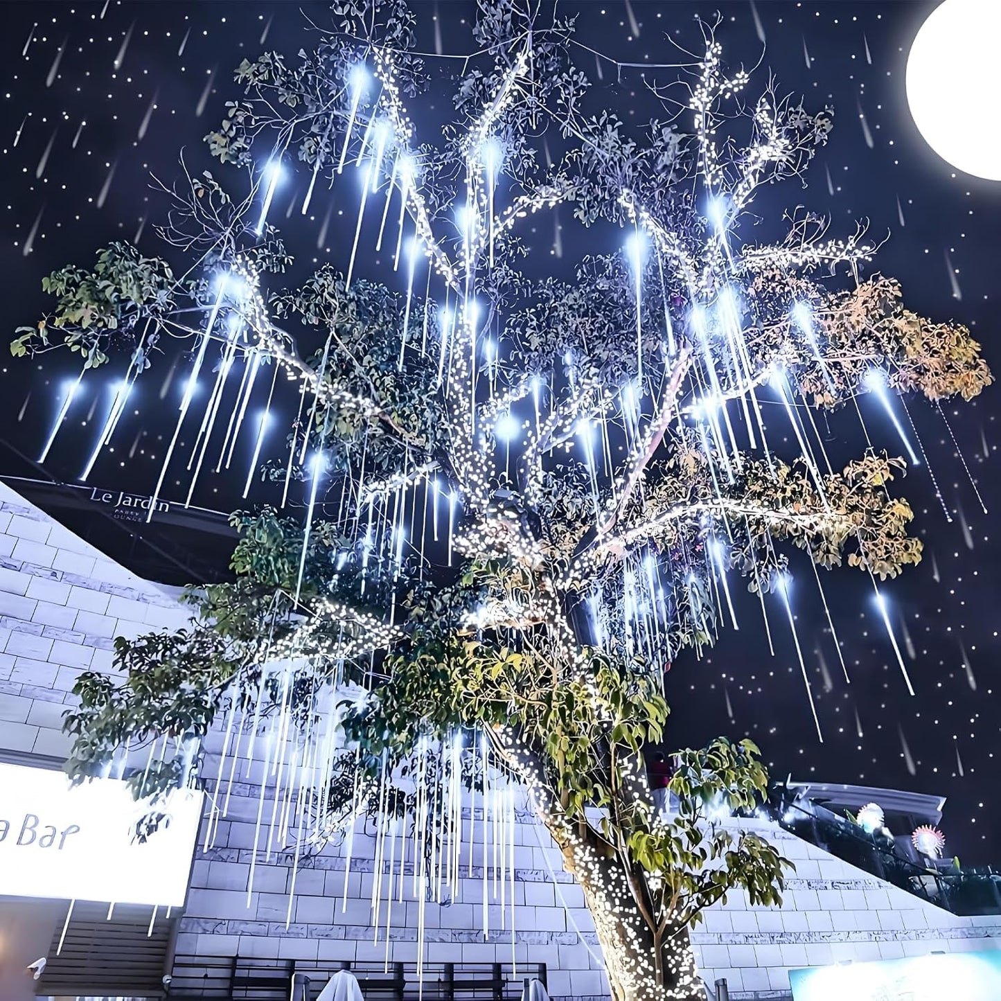Aukora Cascading Meteor Shower LED Lights 26.9ft for Loft, Apartment, and Modern Home Styling