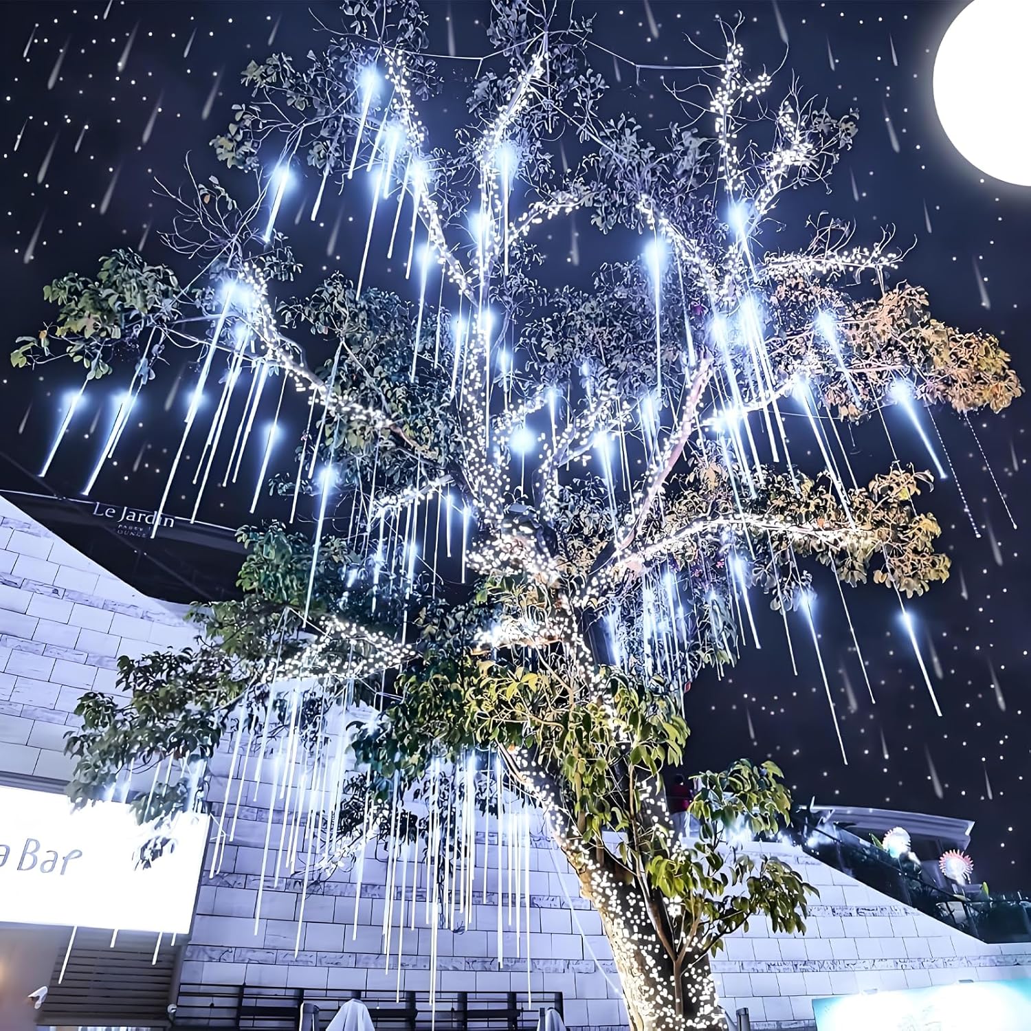 Aukora Cascading Meteor Shower LED Lights 26.9ft for Loft, Apartment, and Modern Home Styling