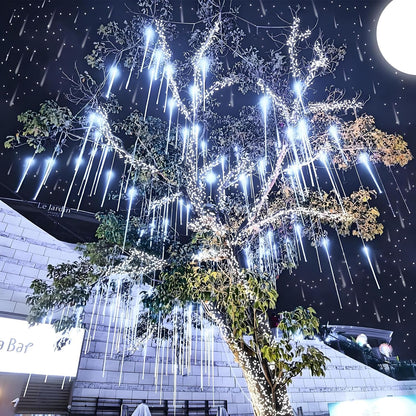 Aukora Cascading Meteor Shower LED Lights 26.9ft for Loft, Apartment, and Modern Home Styling