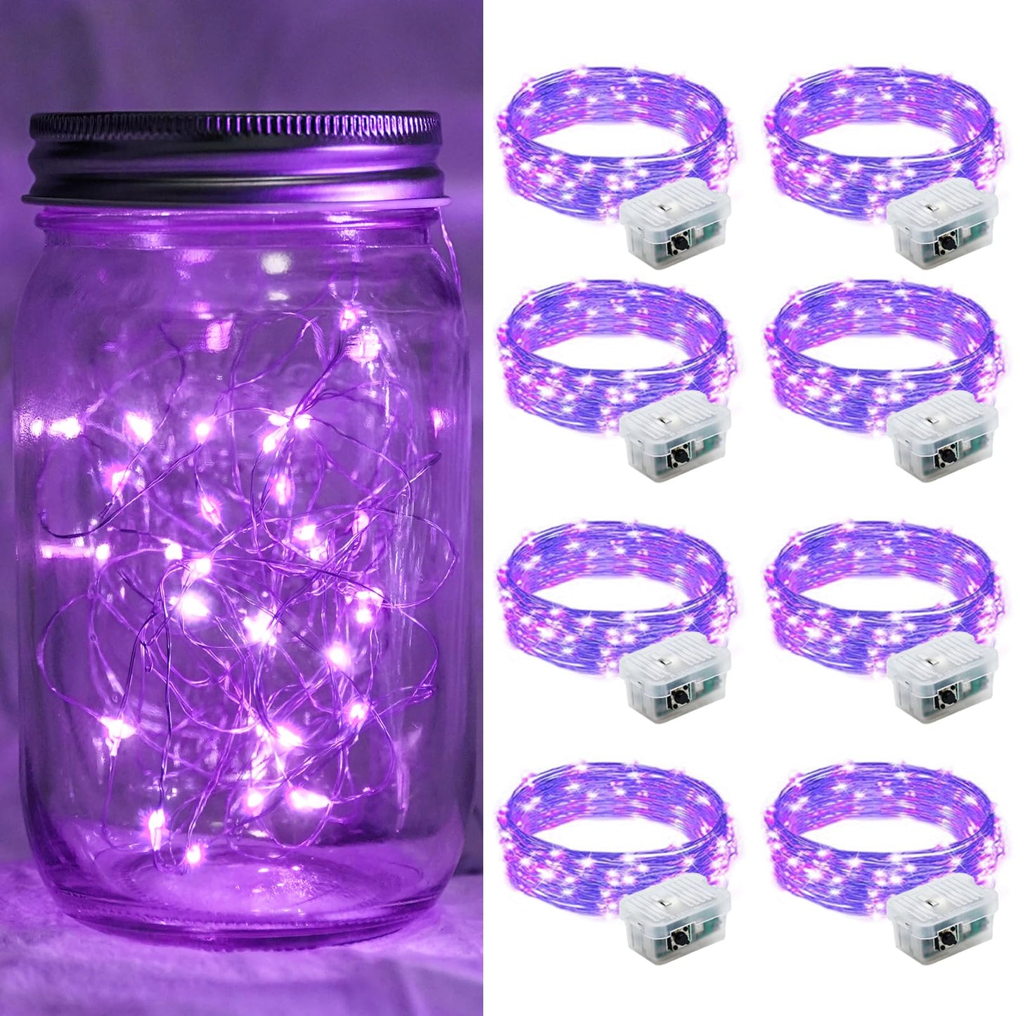 Aurora Glow Micro LED String Lights 3 Modes Battery Powered for Fireplace Mantel Display and Boho Home Styling