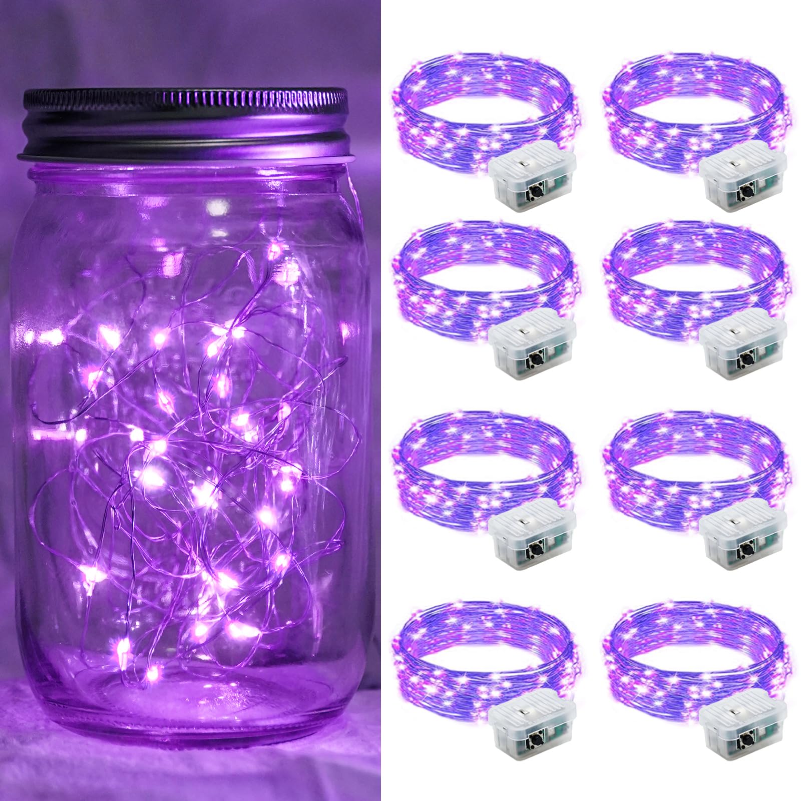 Aurora Glow Micro LED String Lights 3 Modes Battery Powered for Fireplace Mantel Display and Boho Home Styling