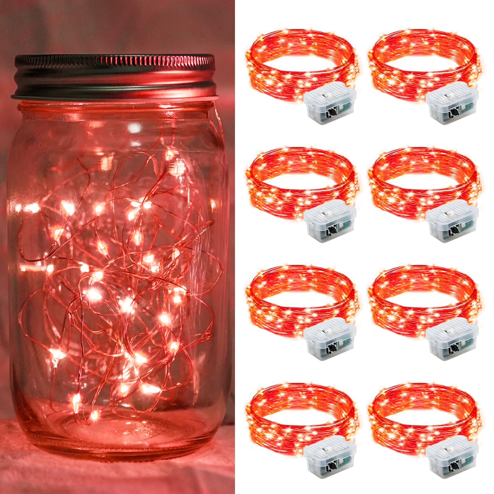 Aurora Glow Micro LED String Lights 3 Modes Battery Powered for Fireplace Mantel Display and Boho Home Styling