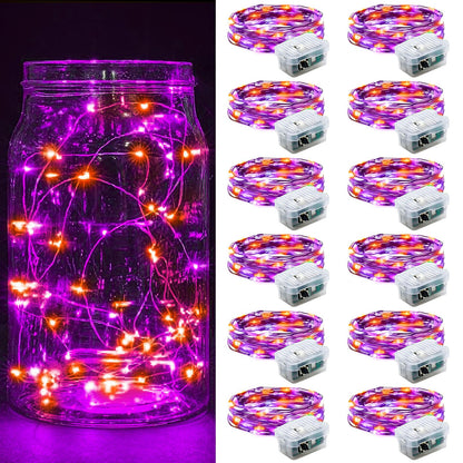 Aurora Glow Micro LED String Lights 3 Modes Battery Powered for Fireplace Mantel Display and Boho Home Styling