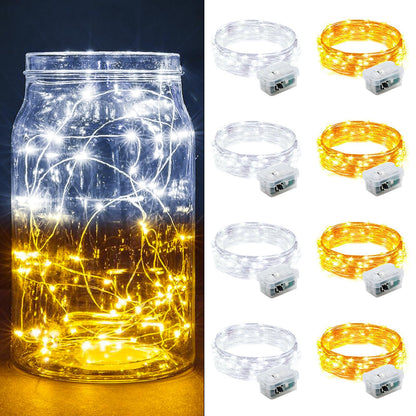 Aurora Glow Micro LED String Lights 3 Modes Battery Powered for Fireplace Mantel Display and Boho Home Styling