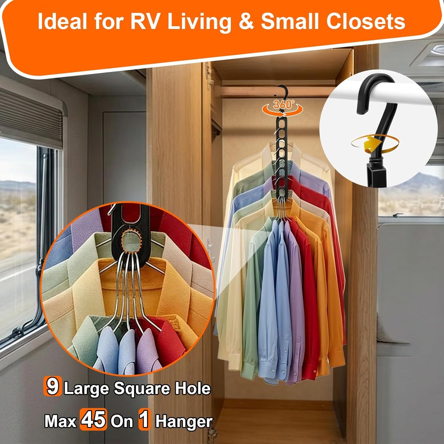 Aurora Living Magic Space Saving Hangers – Streamlined Small Apartment Closet Solution with Quiet, Intentional Design