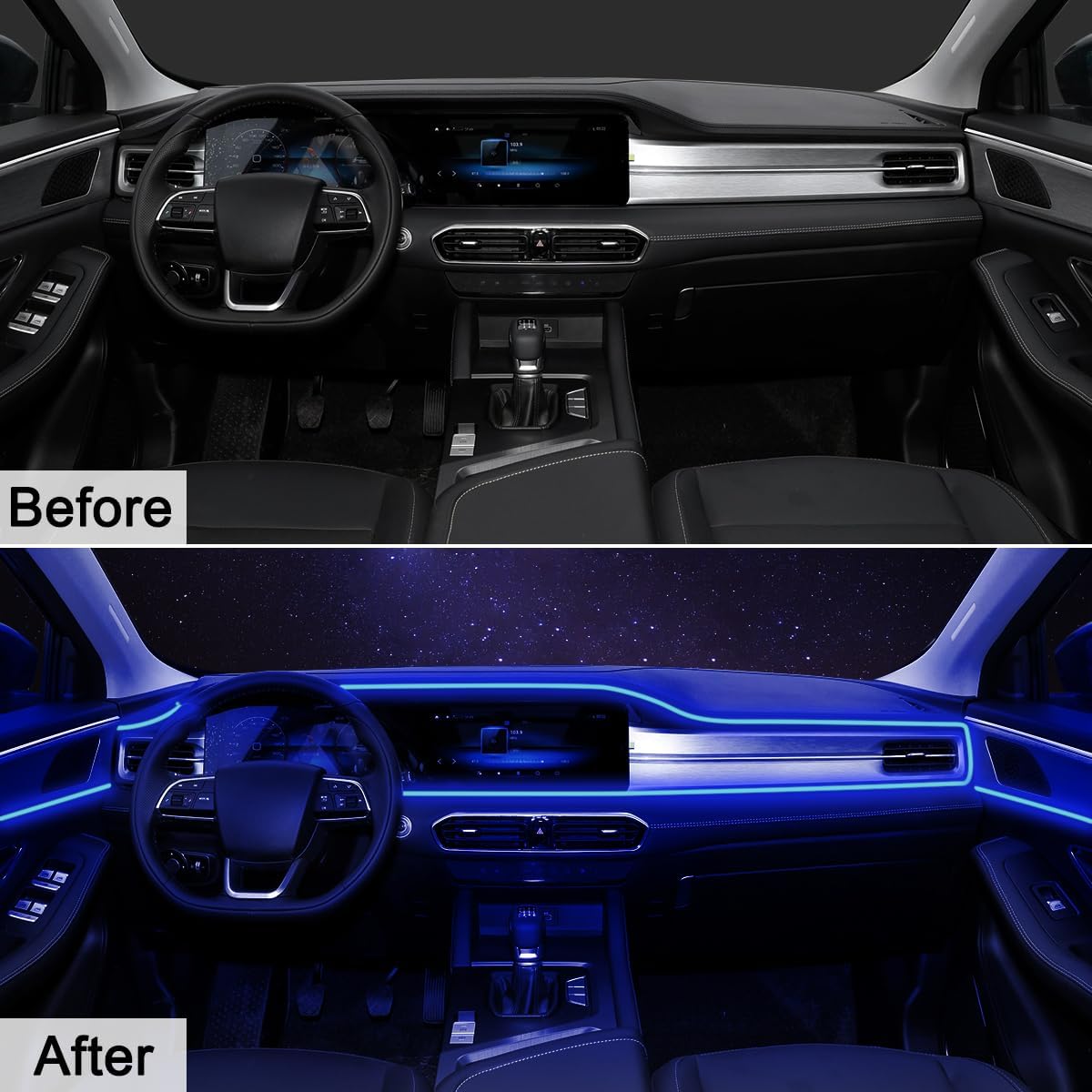 AuroraDrive RGB Interior Car Lighting Kit with App Control – Safe Fun Decor for Older Kids and First-Time Teen Drivers