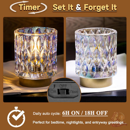 AuroraGlow Crystal Cordless Lantern – Holiday Hostess Gift for Dinner Parties, Battery Powered Ambience Light