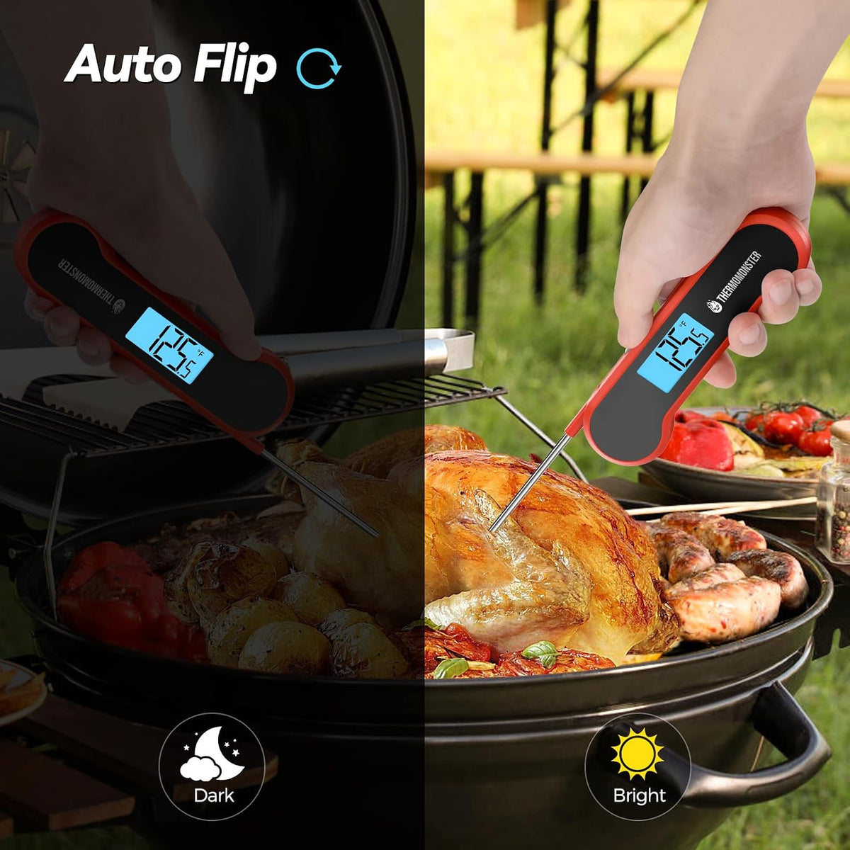 auto-flip large backlit lcd display