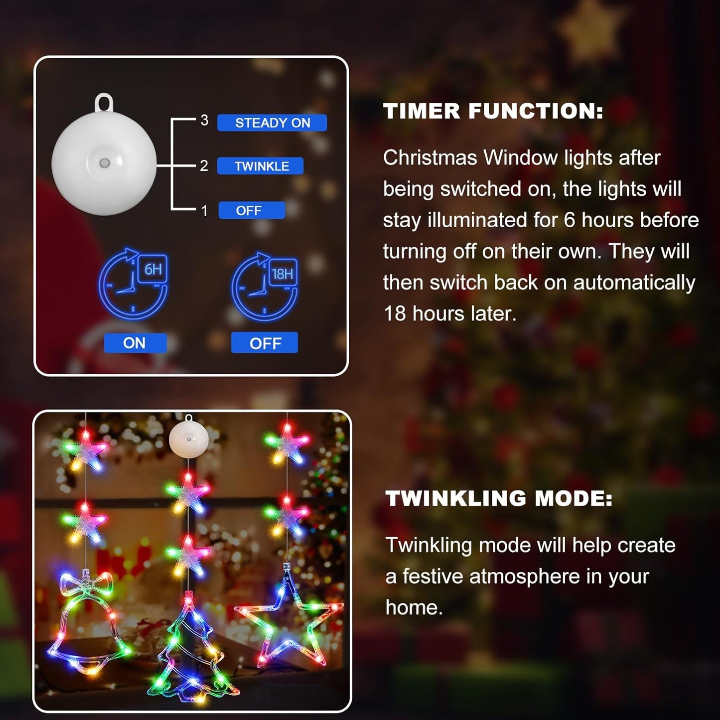 automatic 6-hour on / 18-hour off cycle timer that activates on first power-on
