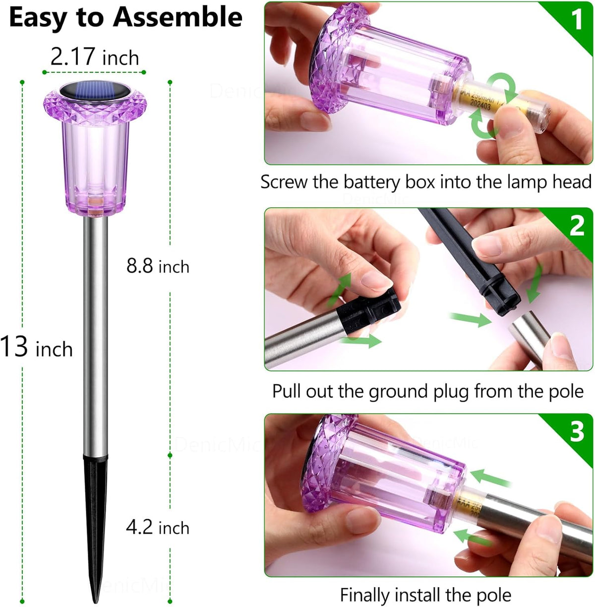 automatic dusk-to-dawn on/off via solar sensor with no manual switch needed