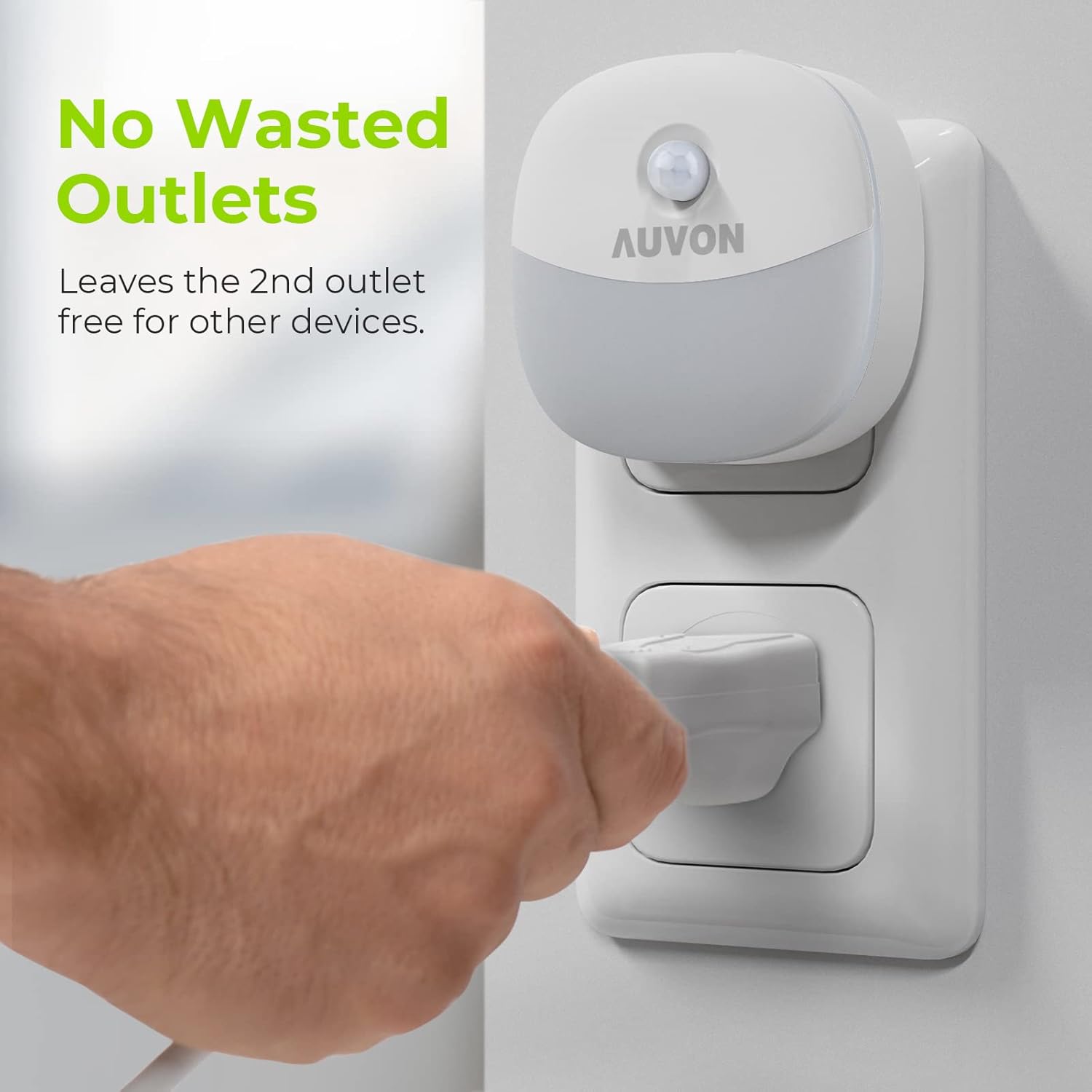 AUVON Child Friendly LED Nightlight – Fire Resistant Casing and Auto Shutoff for Crawling Babies and Curious Toddlers