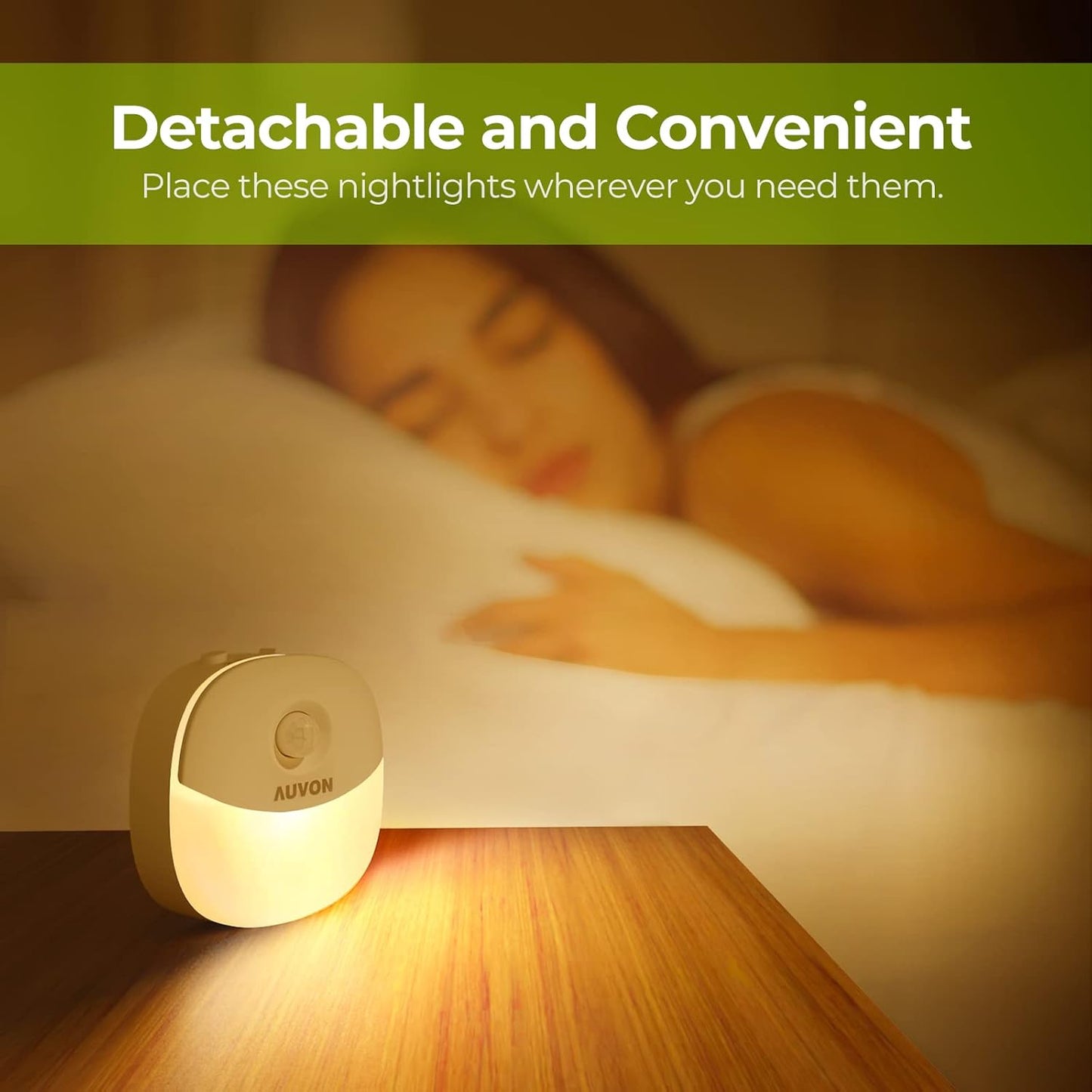 AUVON Rechargeable Closet and Hallway Light – Soft Warm Glow Night Light for Senior and Mobility Safety