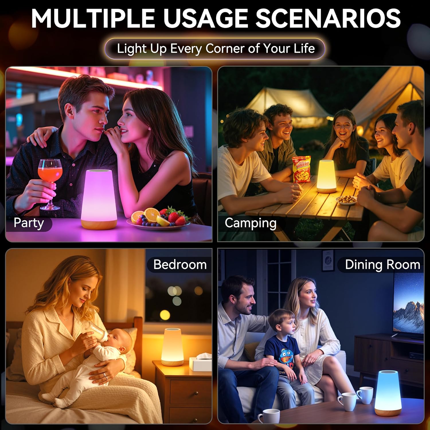 Auxmir Rechargeable Table Lamp – Unique Gift for Friends and New Parents with 36 Month Warranty and Lifetime Tech Support