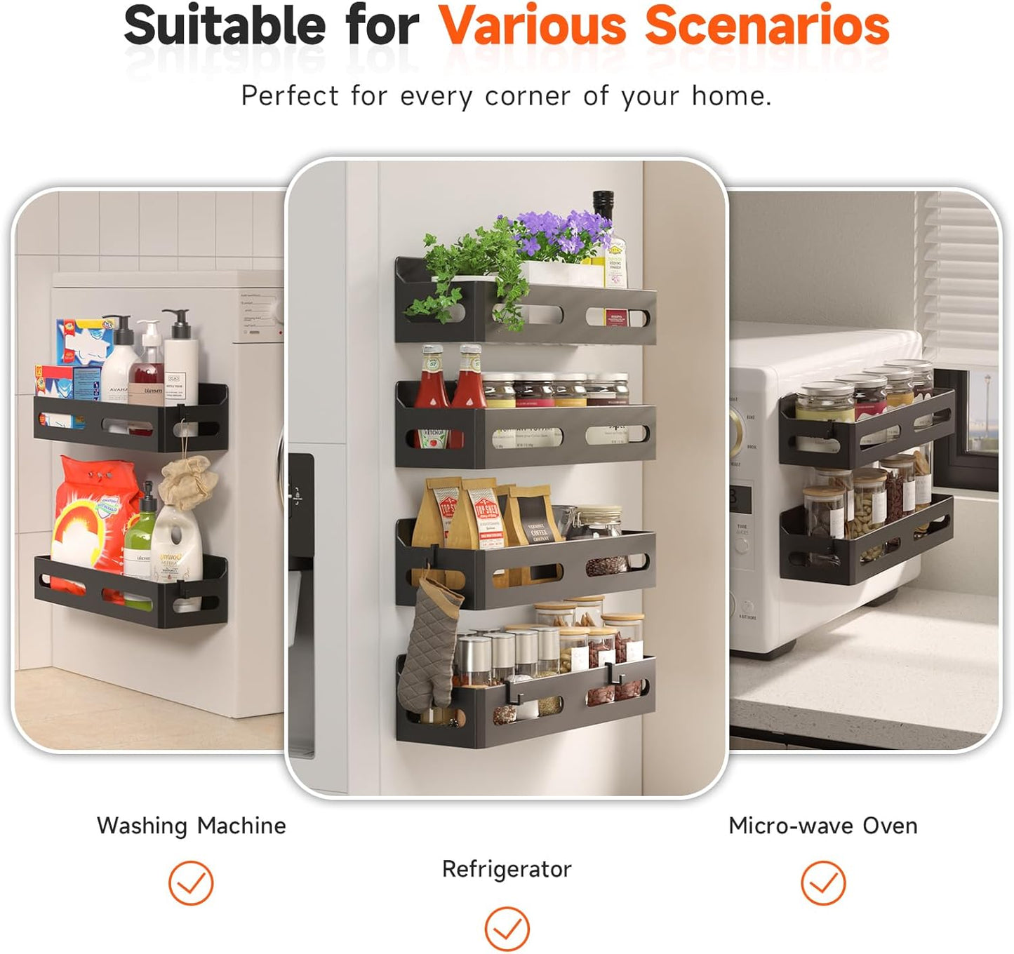 available in 10 colors and 3 pack sizes (2, 4, or 6-pack) to fit different kitchen sizes