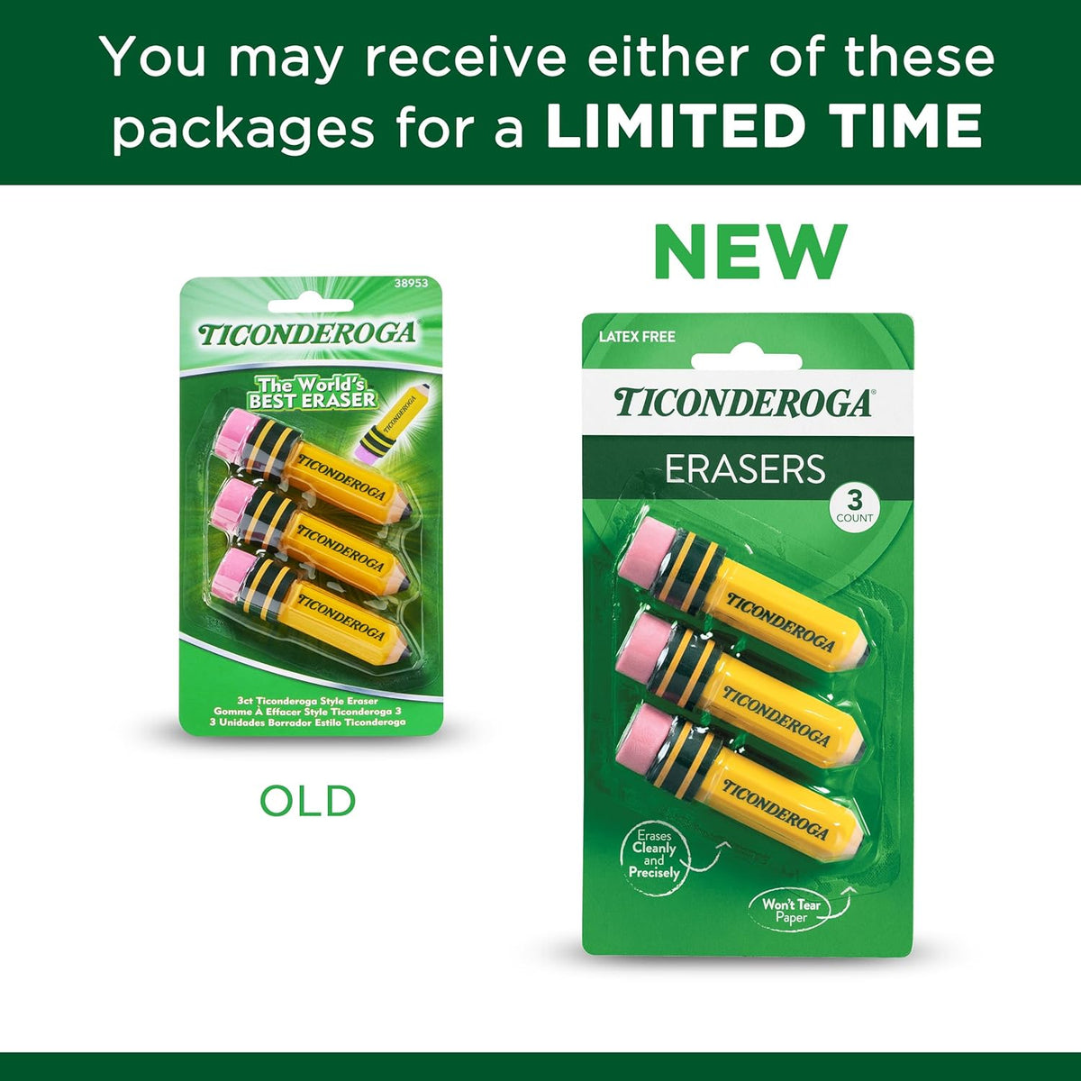 available in 3-count, 36-count, and 432-count bulk pack sizes