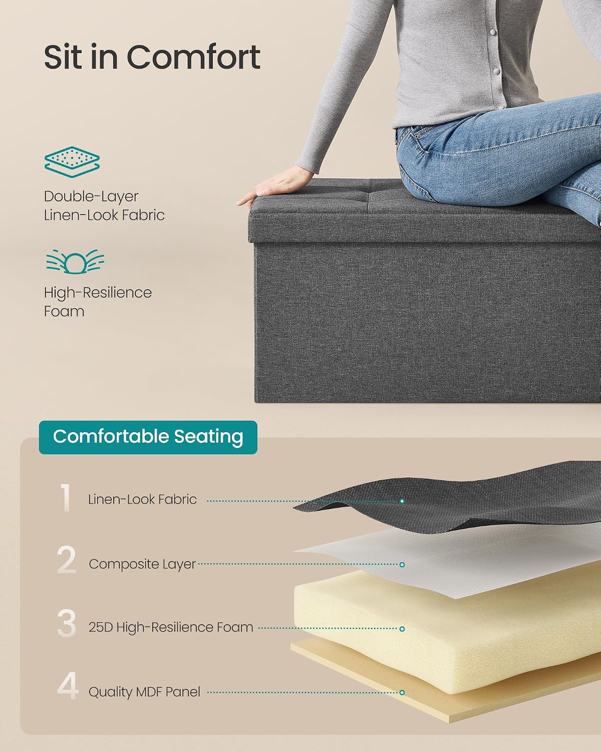 available in 30-inch and 43-inch widths with and without flipping lid