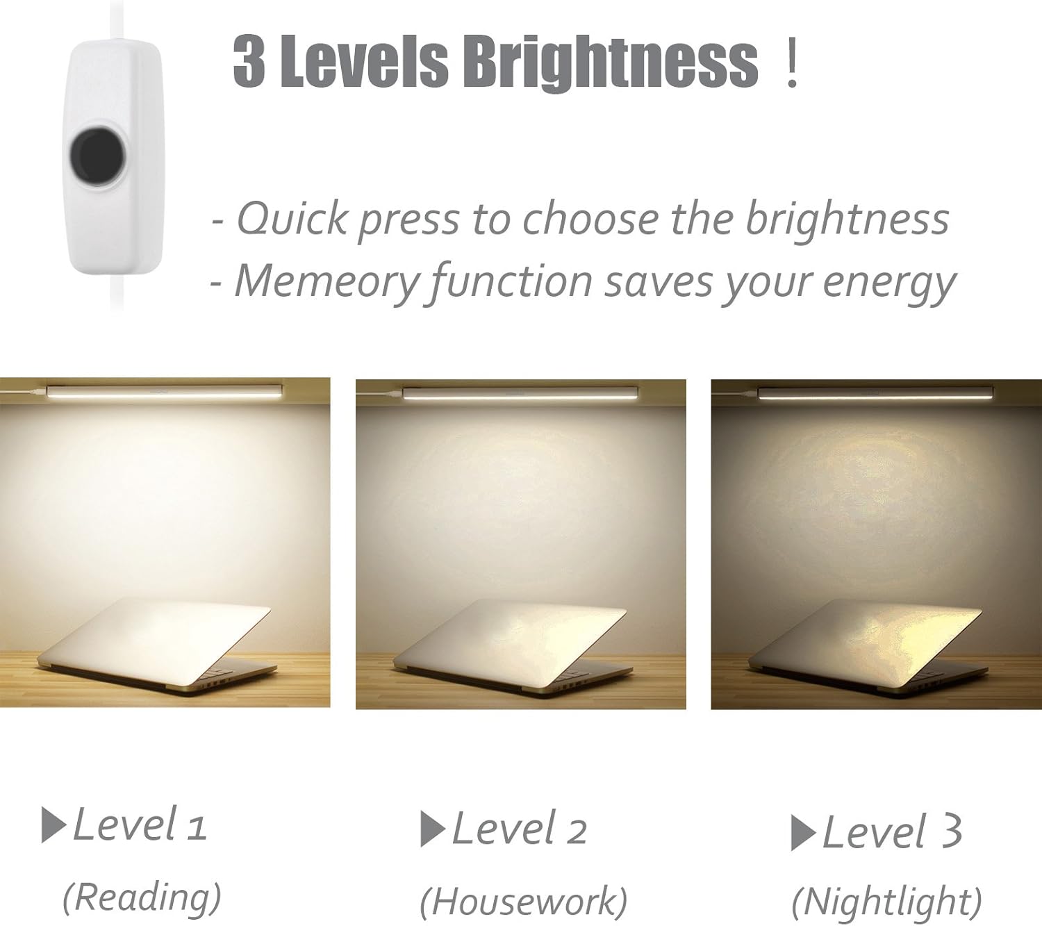 available in 300lm/500lm/700lm brightness and daylight/warm/cool color temperatures