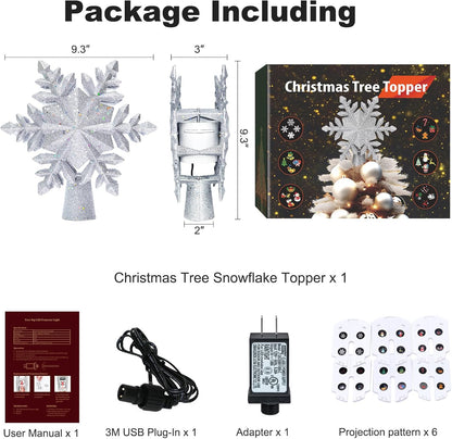 available in 4 variants: silver snowflake, silver star, gold snowflake, gold star