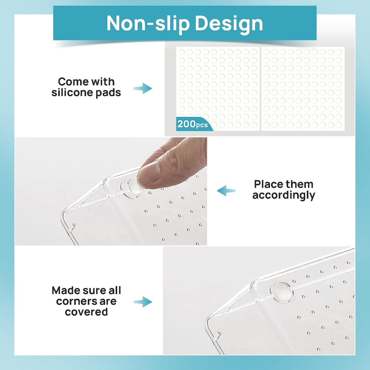 available in clear, white, and pink color variants