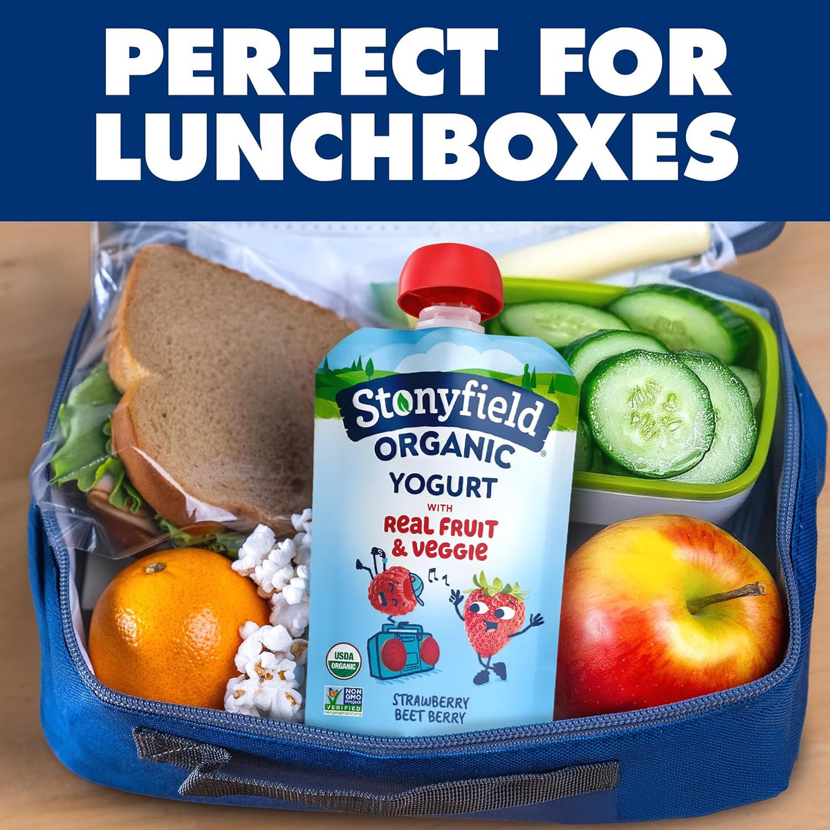 Stonyfield Organic Kids Yogurt Pouches – Sports Practice and Field Day Snack for Outdoor Play, Portable Strawberry Beet Berry 3.5 oz
