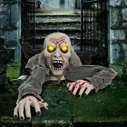 JOYIN 44-Inch Motion Zombie Prop – Standout Halloween Present for the Friend Who Goes All Out on Seasonal Decor