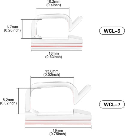 available in two clamp sizes (5/8" and 3/4") to fit thin usb cables up to thicker power cords