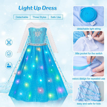 available in two colors (light blue and blue) across four size ranges (3-4, 5-6, 7-8, 9-10 years)