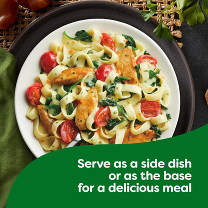 available in two flavors (creamy chicken, cheese) for variety