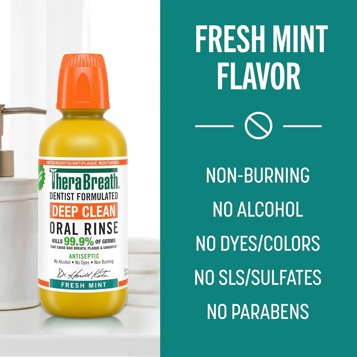 available paired with therabreath toothpaste for a coordinated oral care line